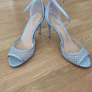 Silver evening shoes ( never worn)